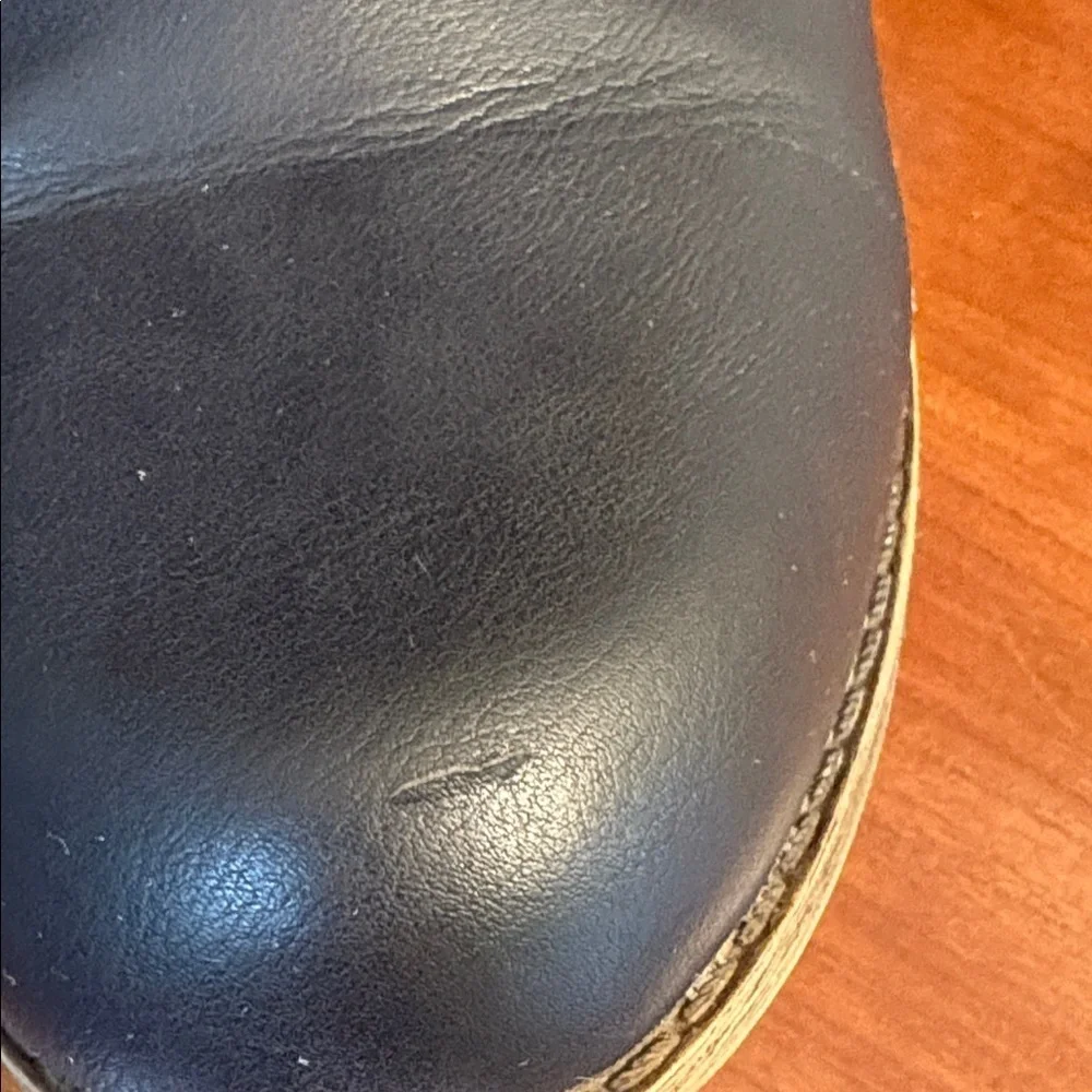 Just Fab Dark Navy Blue Winter Boots with sweater Trim Wide calf size 9